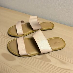 Old Navy Pink Double Strap Slide Sandals Blush Women’s 7 Clean Girl Minimalist